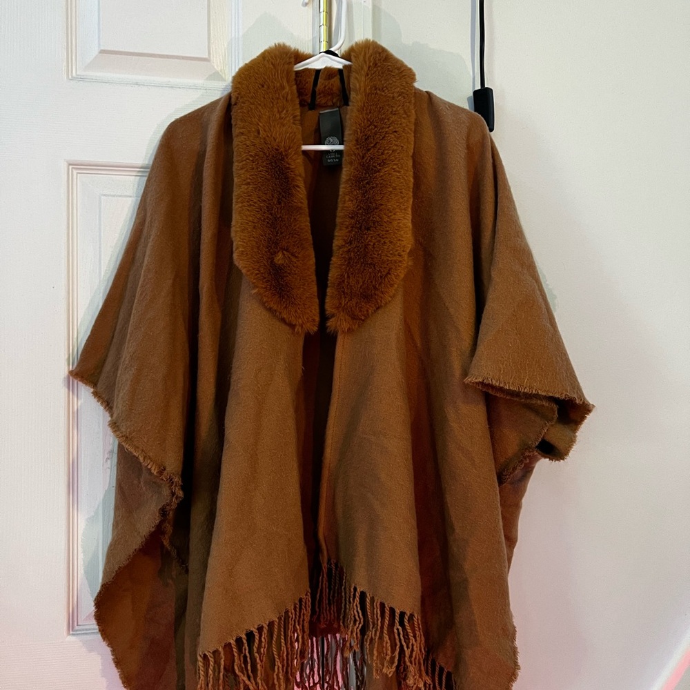 Vince Camuto Brown Cape with Flowing Silhouette